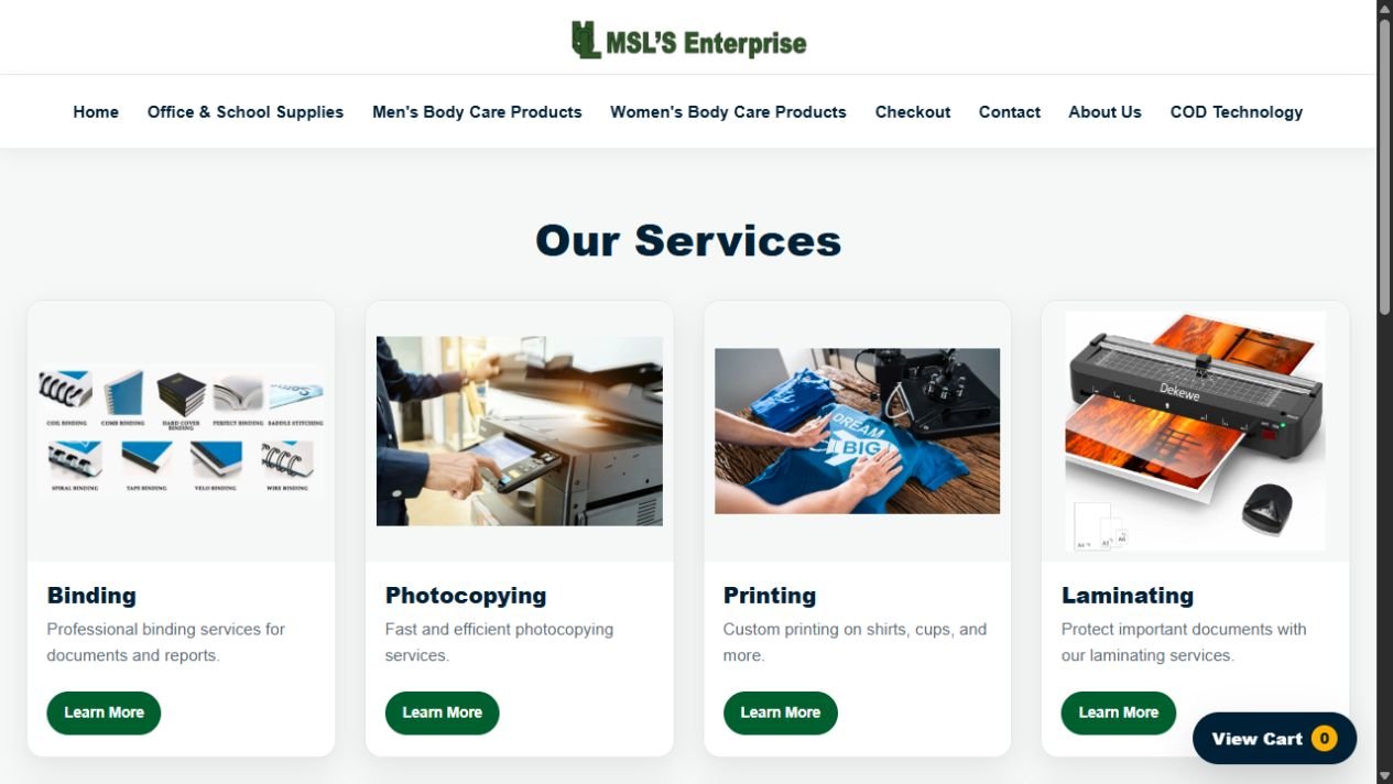 MSL’s Enterprise homepage