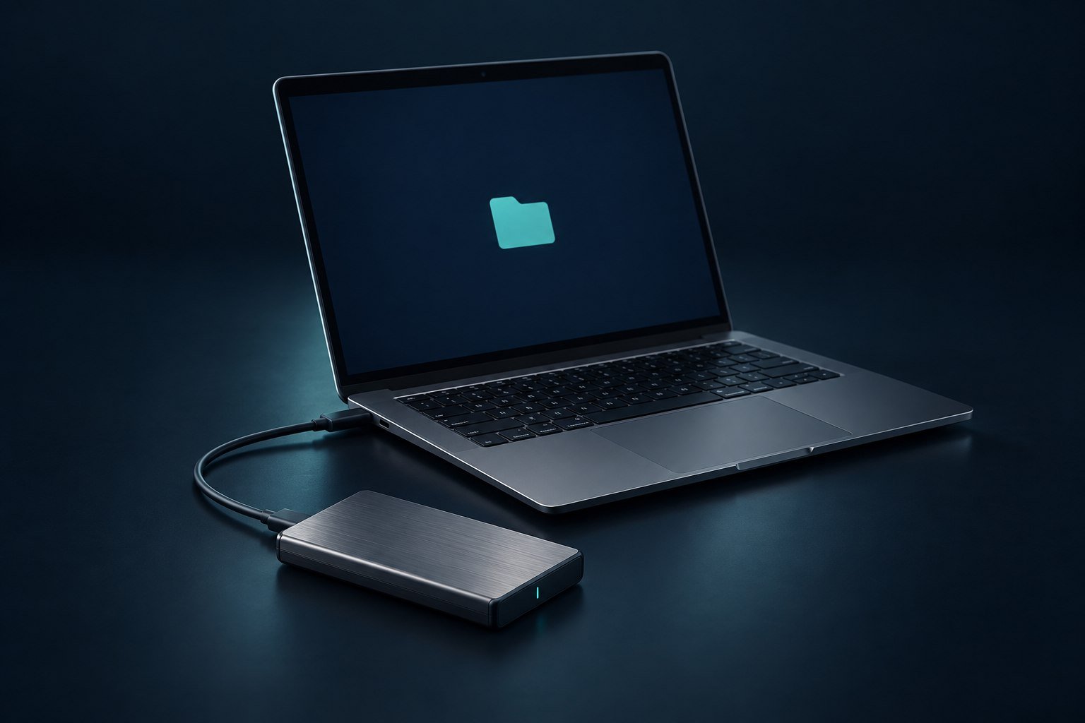 Illustration of external backup drives