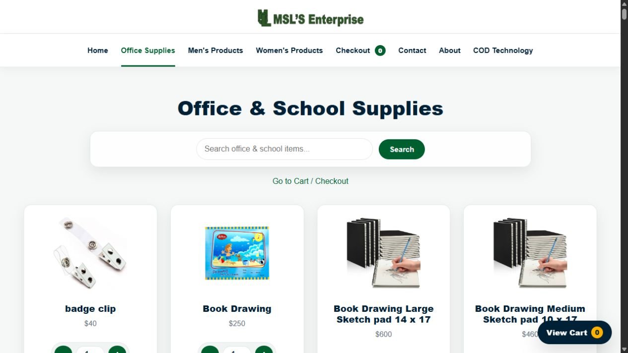 MSL’s Enterprise — Product catalogue